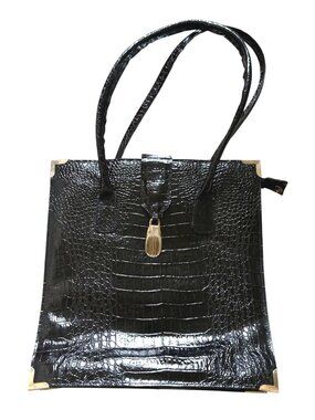 Vivace Women's Tote Bag Alligator Croc-Embossed Elegant Minimalist Faux Leather